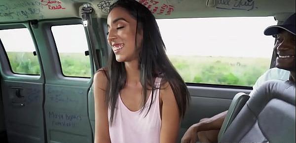 Ebony teen picked up and banged during a van ride